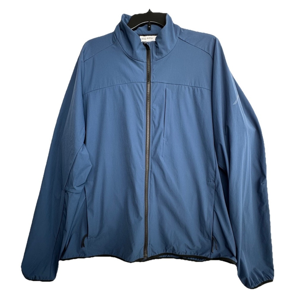 Hill City Jacket Mens‎ XL Blue Nylon Windbreaker